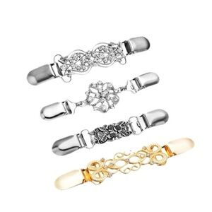 4Pcs Antique Brooch Clips